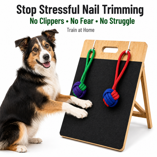 Dog Scratch Board for Nails – Bamboo Nail File with 2 Rope Toys