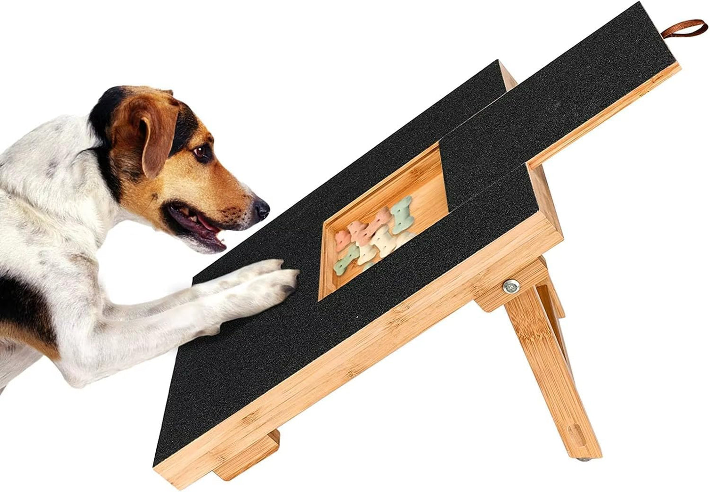 Dog Scratch Board with Treat Box - Bamboo Dog Scratch Pad for Nails
