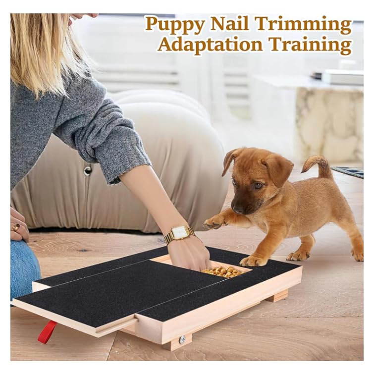 Dog Scratch Board with Treat Box - Bamboo Dog Scratch Pad for Nails