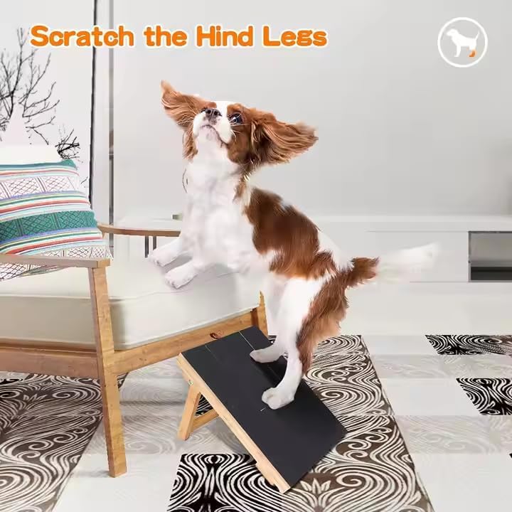 Dog Scratch Board with Treat Box - Bamboo Dog Scratch Pad for Nails